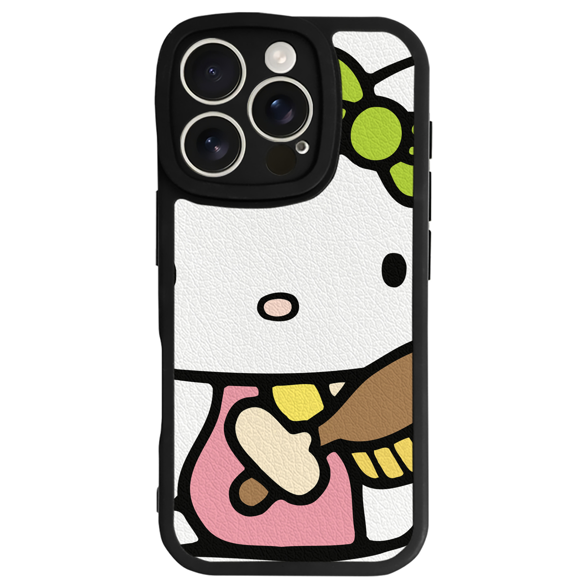 （画像用） Hello Kitty ハローキティ 【iPhone 16シリーズ対応】シリコンスマホケース（レザー調） 材質：シリコン